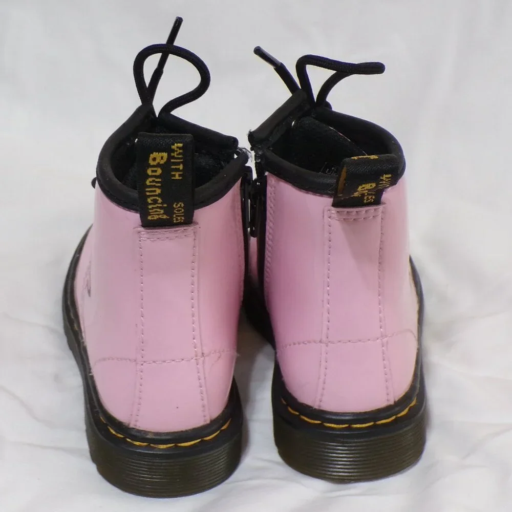 DR,  MARTENS 1460 SOFTY ( T )  PALE PINK TODDLER ZIPPERED BOOTS
